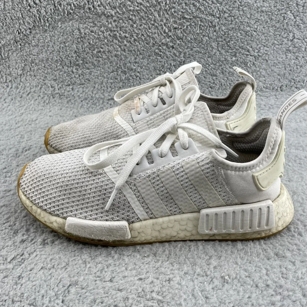 Adidas NMD R1 Running Shoe Mens 8.5 White Jogging Sportswear Athleisure Training